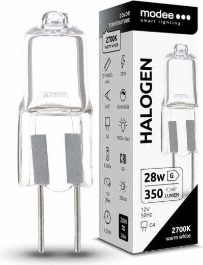 Modee ECO halogenpære G4 28 W, 350 lm, varm hvid, dæmpbar