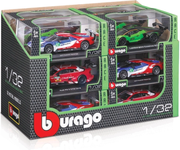 Bburago racerbiler 1:32 – mix af modeller i display (12 stk)