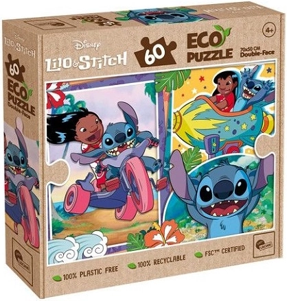 Lisciani øko dobbeltsidet puslespil Lilo & Stitch 60 brikker