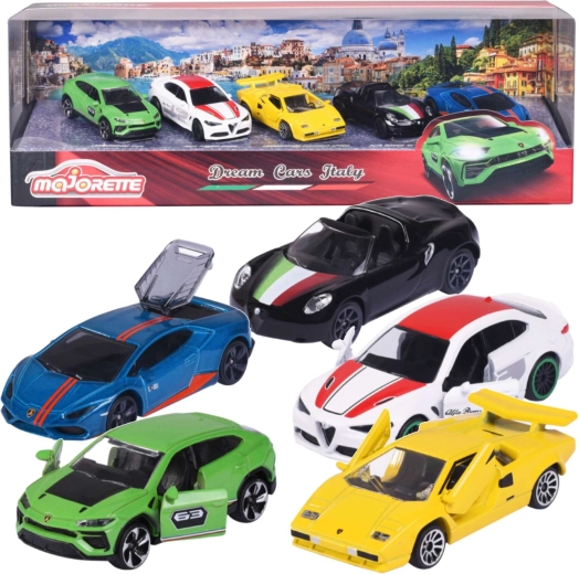 Outlet Majorette Dream Cars Italy sæt med 5 racerbiler - 5 stk.