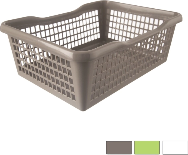 Plast opbevaringskurv 36 × 27 × 13 cm (mix af farver)