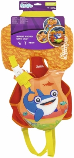 Børne-redningsvest med nakkestøtte Puddle Jumper – haj, op til 14 kg