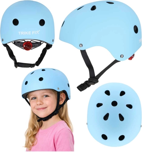 Børnecykelhjelm TRIKE FIX med LED, størrelse M (55–58 cm), blå