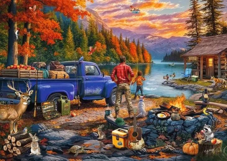 Ravensburger puslespil solnedgang ved søen 300 brikker