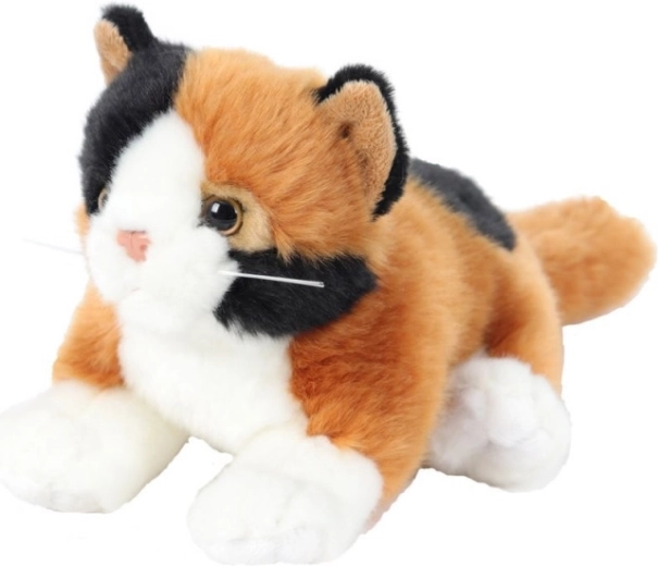 Brun liggende kattemaskot 30 cm