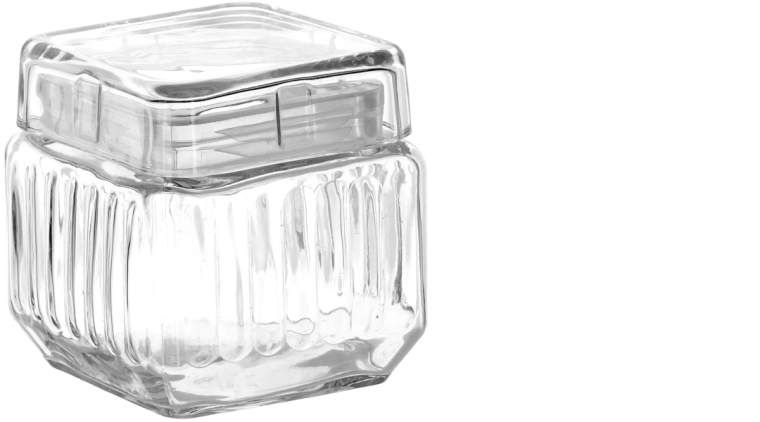 Firkantet glasbeholder 0,8 l med glaslåg