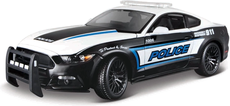 Maisto 2015 Ford Mustang GT sort-hvid 1:18