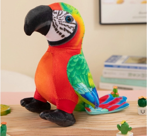 Plysbamse rød papegøje 20 cm