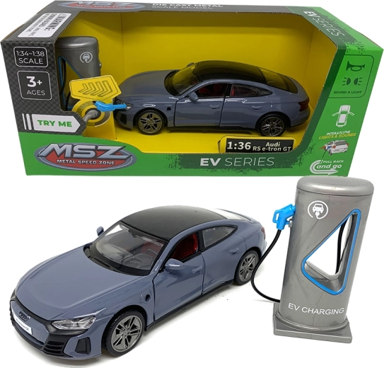 Metalmodelbil 1:36 Audi e-tron GT med lys og lyd