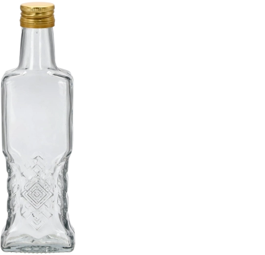 Glasflaske Ukrainka 200 ml med skruelåg