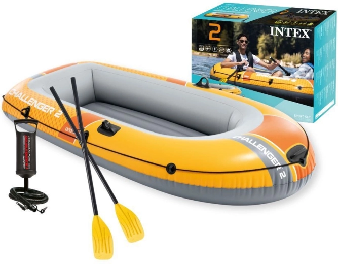 oppustelig båd til 2 personer Intex Challenger 2 med pumpe og årer