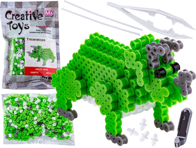 Strygeperler 3D triceratops – dinosaur (pose)