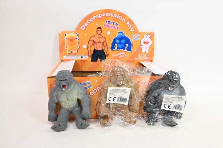 Udtrækkelig gorilla antistress-figur (mix farver)