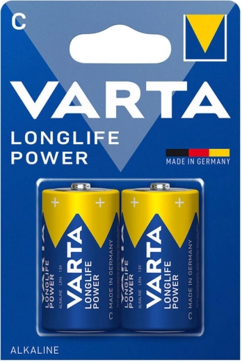 Alkaliske batterier C (LR14) Varta Longlife Power, 2 stk.