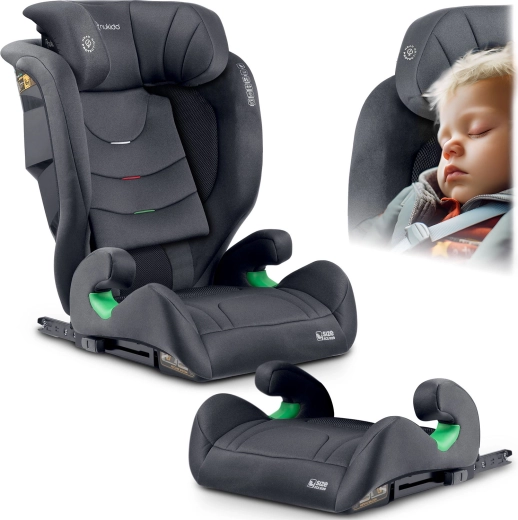 Nukido Louis Soft autostol til børn grå 100–150 cm ISOFIX i-Size