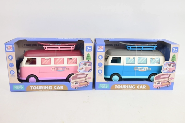 Retro campervan med lys og lyde 24 cm