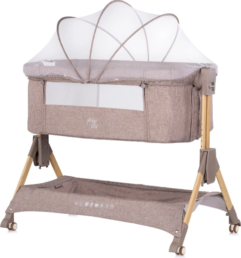 Chipolino SleepNFold 2v1 bedside-seng med puslebord latte