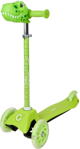 Børne trehjulet løbehjul Evo mini dinosaur med lysende LED-hjul - 1 stk.