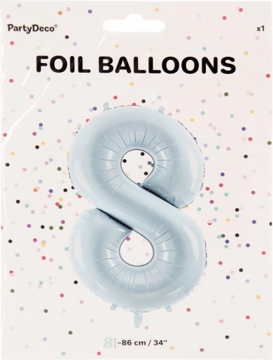 Folieballon tal 8 blå 86 cm