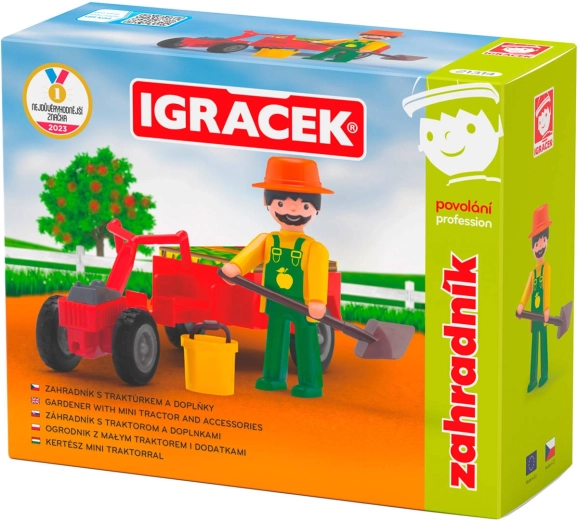 EFKO Igráček gartner – figur-sæt med traktor og tilbehør