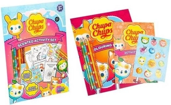 Chupa Chups duftende malebøger med klistermærker og farveblyanter