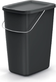 Affaldsspand 25 l af genanvendt plast med låg KEden COMPACTA Q BASIC – sort