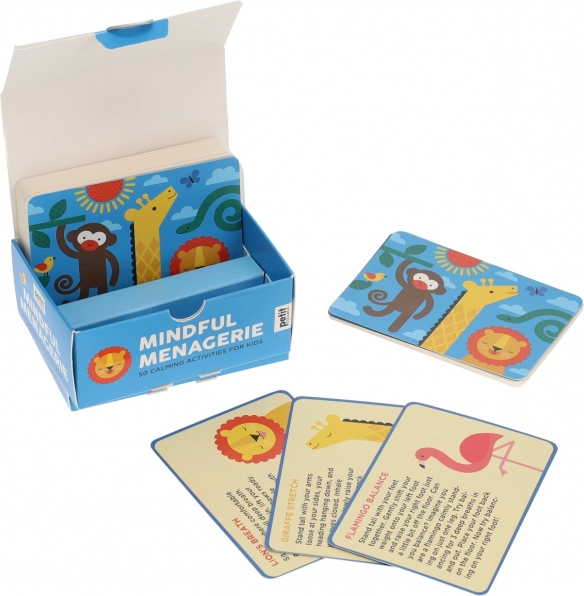 Petit Collage kort med beroligende aktiviteter med dyr