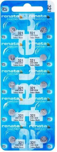 Renata 321 knapcellebatteri 1,55 V 6,8 × 1,65 mm – pakke med 10 stk.