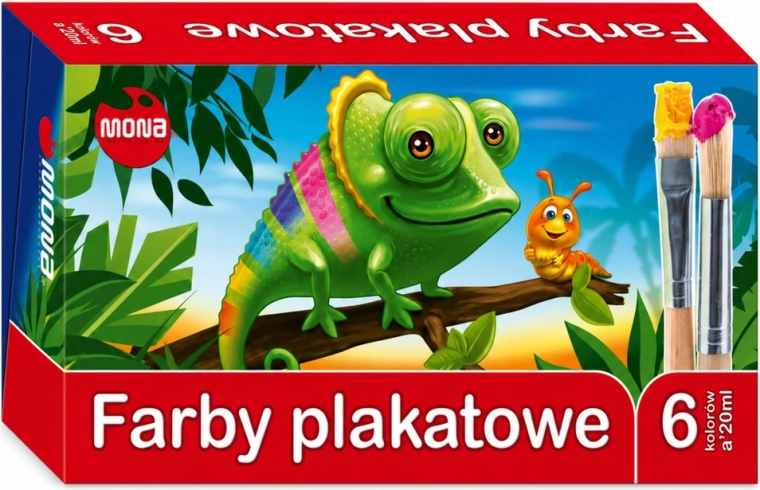 Skoleplakatfarver MONA 6 farver 20 ml - 1 stk.