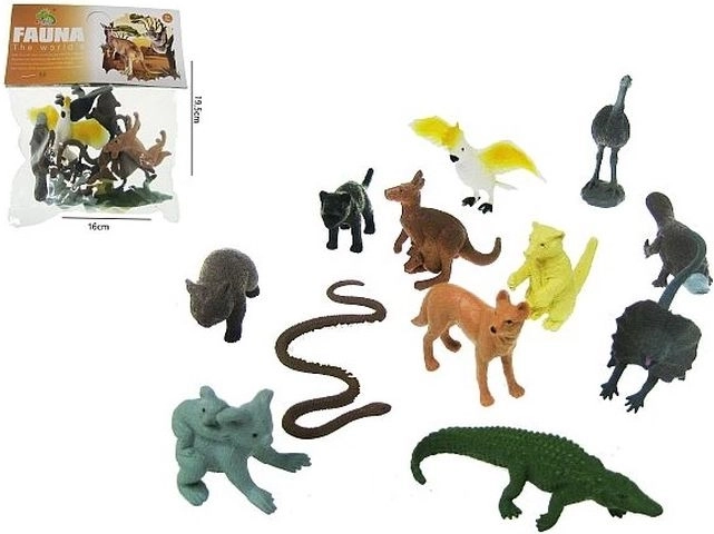 Sæt med figurer af Australiens vilde dyr 6–8 cm