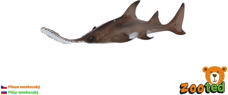 Figur af savfisk med mange tænder i plast, 22 cm