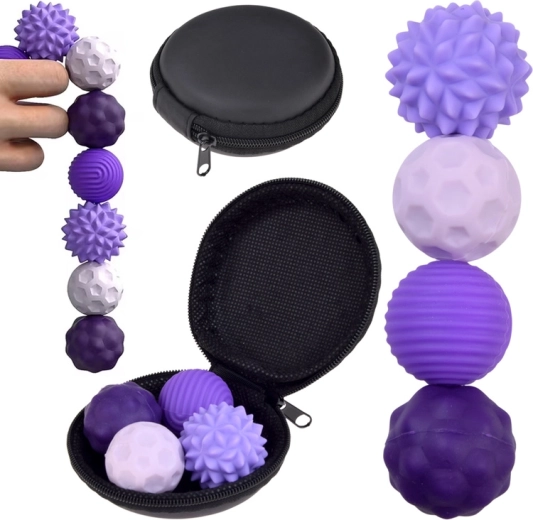 Magnetiske antistress-sensoriske fidgetbolde (4 stk.) med etui
