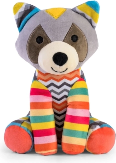 Plys maskot vaskebjørn farverig Daffi 25 cm