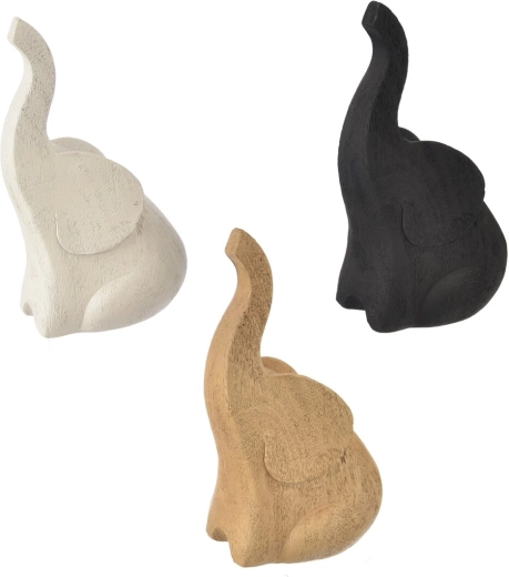 Dekorativ elefantfigur i polyresin 17 cm (mix af 3 varianter)