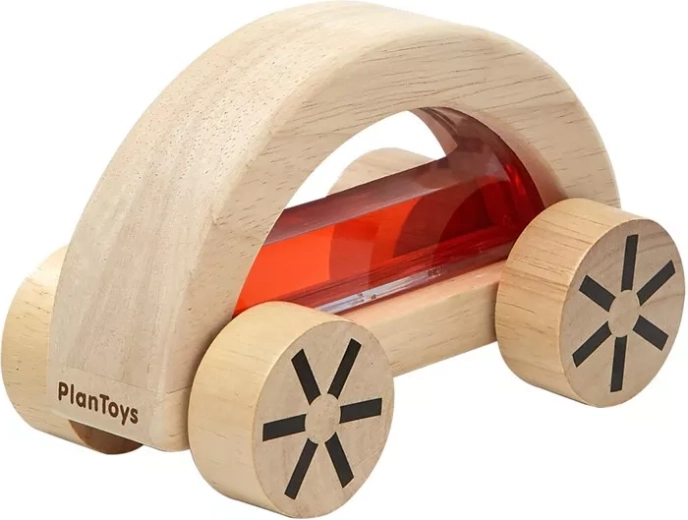 PlanToys træbil med vand rød