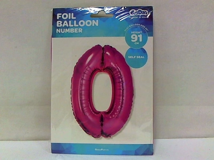 Folieballon tallet 0 pink 85 cm