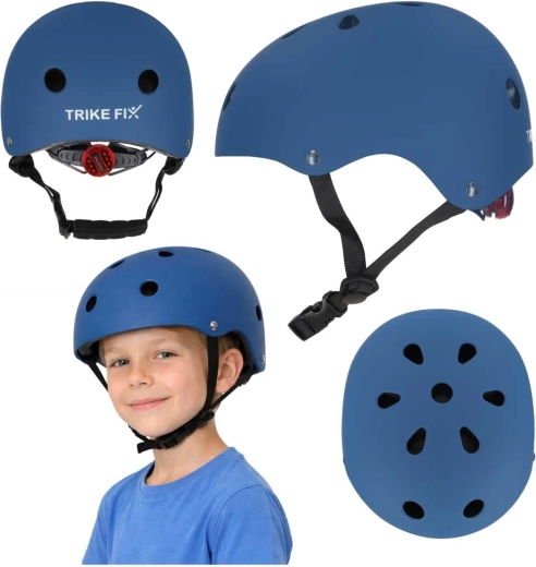 Børnecykelhjelm TRIKE FIX med LED, størrelse S 48–54 cm, mørkeblå
