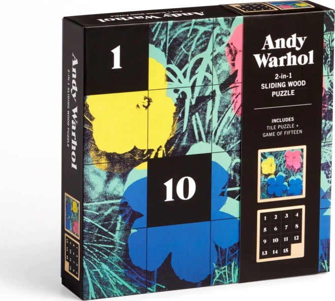 Skydetræspuslespil Andy Warhol: Blomster 2-i-1