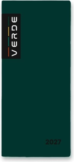 Ugekalender Verde 2027 grøn i PVC-omslag