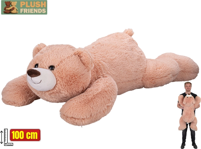 Plys­bamse Plush Friends 100 cm liggende