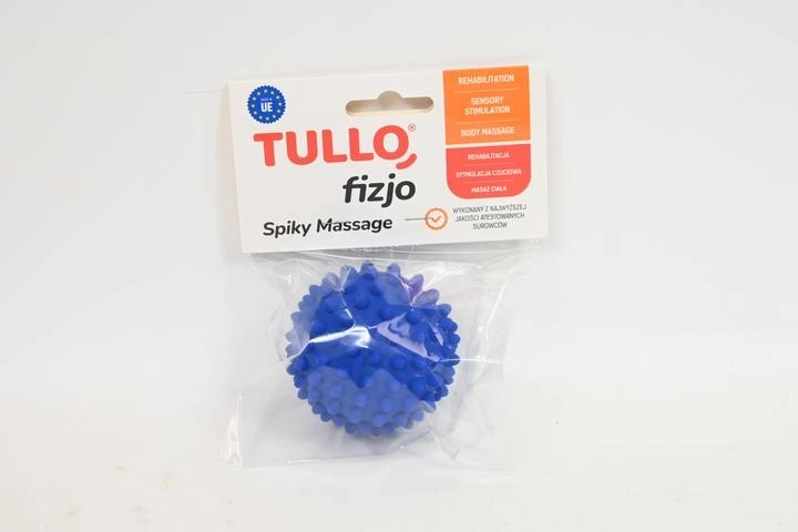 Fizjo rehabiliterende massagebold med pigge 7,6 cm blå