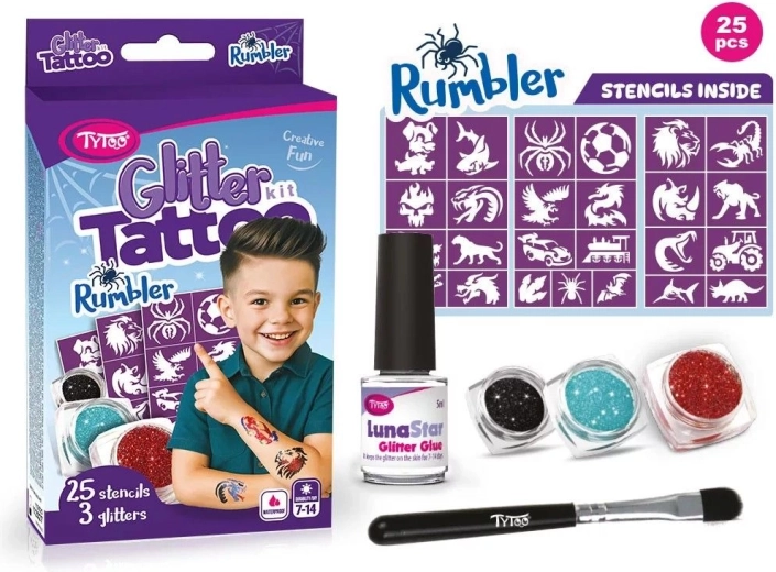 Rumbler-sæt med glitrende tatoveringer til børn