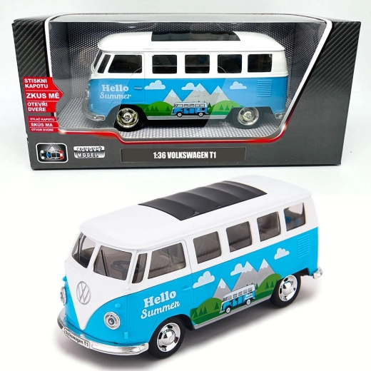 Metalmodel Volkswagen T1 Bulli med lys og lyd 1:30