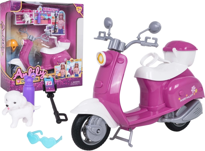 Scooter til dukker med tilbehør