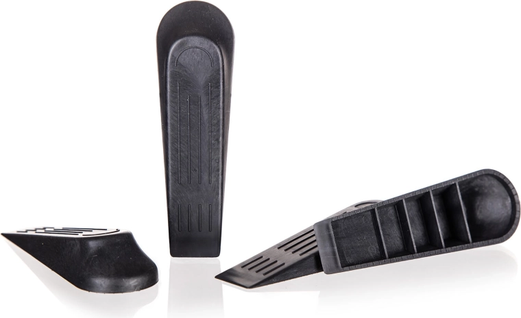 Dørstopper kile, sæt med 4 stk., sort