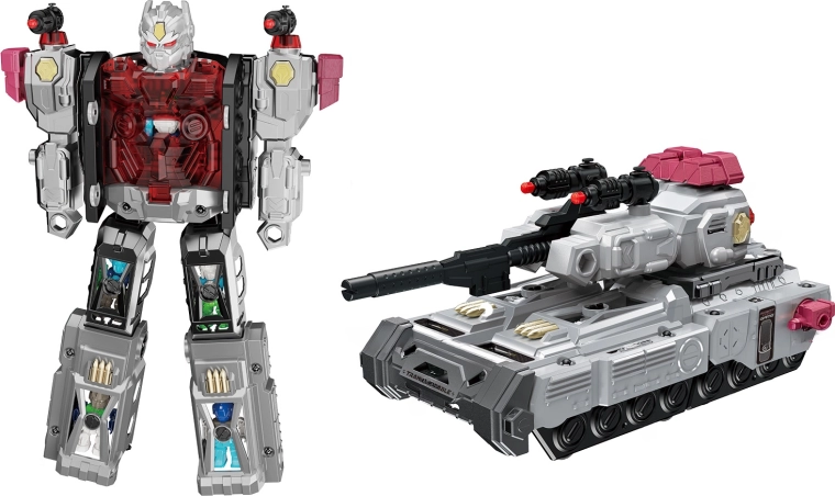 Autorobot-tank med minirobotter og effekter, 48 cm
