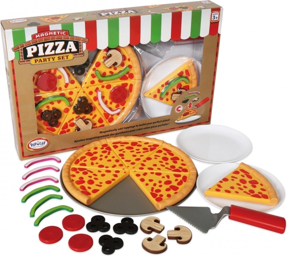 Magnetisk pizza MalBlo Magnetic – børnesæt til skæring og pyntning