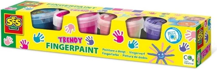 SES Creative fingerfarver – sæt med 4 moderne farver (4×110 ml)