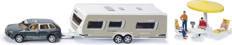 Siku Super personbil med campingvogn