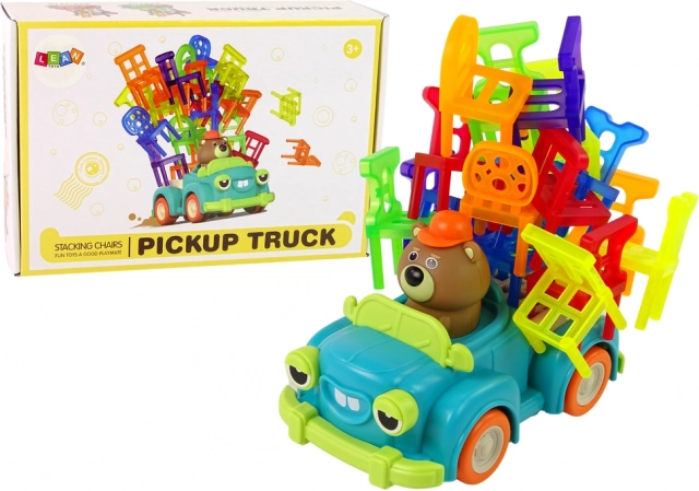 Færdighedsspil med faldende stole og bevægelig lille bil